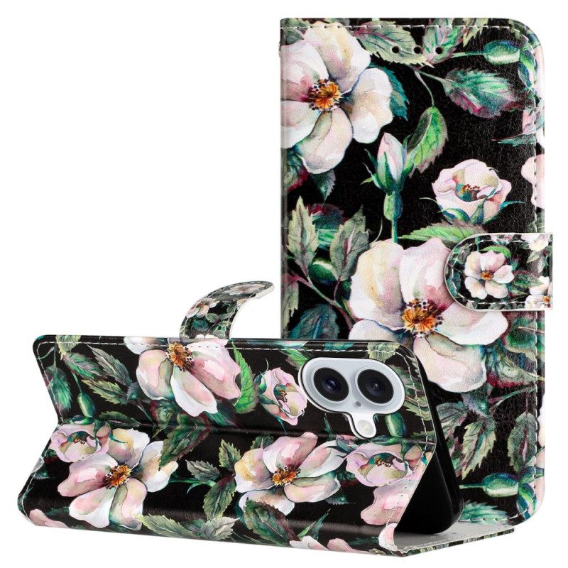 Δερματινη Θηκη iPhone 16 Strap Magnolias Σιλικόνης