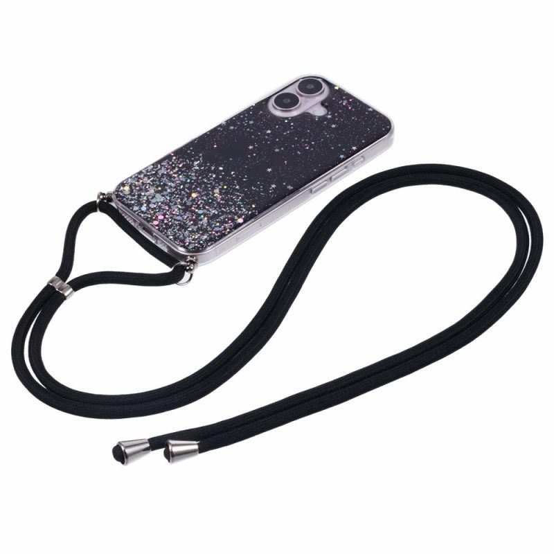 Κάλυμμα iPhone 16 Κορδόνι Σειράς Sequin