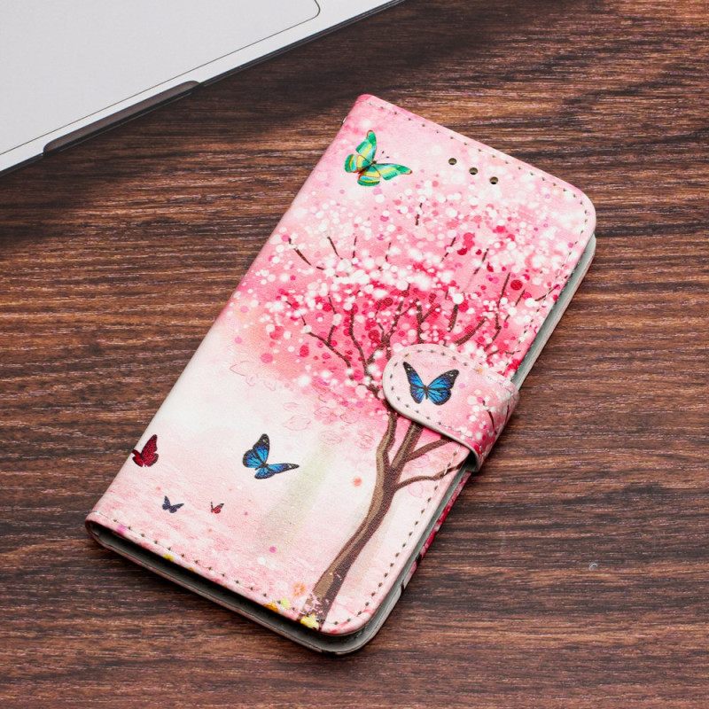 Θηκη Κινητου iPhone 16 Cherry Blossom Tree With Strap