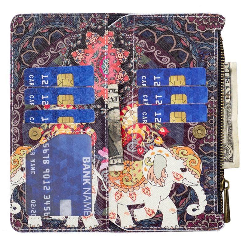 Θηκη Κινητου iPhone 16 Tribal Elephant Wallet