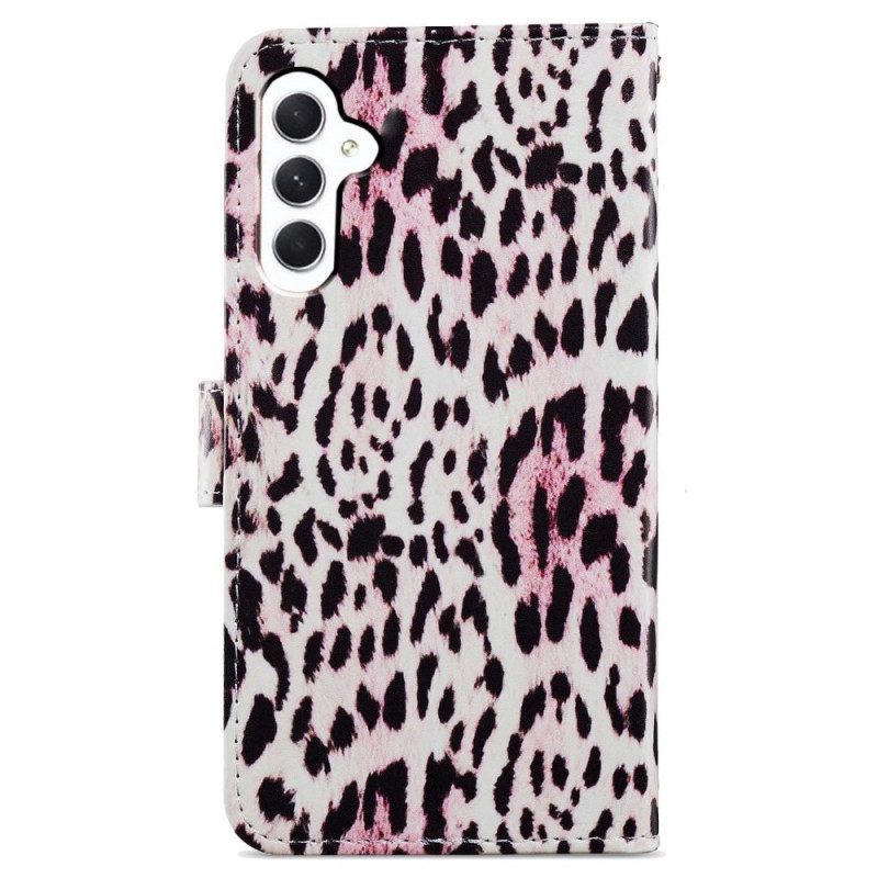 Δερματινη Θηκη Samsung Galaxy A55 5g Leopard Print Strappy