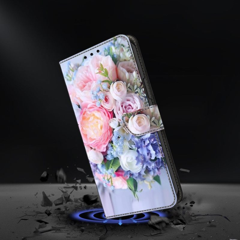 Δερματινη Θηκη Samsung Galaxy A55 5g Πολύχρωμα Λουλούδια Σιλικόνης