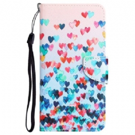 Δερματινη Θηκη Samsung Galaxy A55 5g Rain Of Hearts With Strap