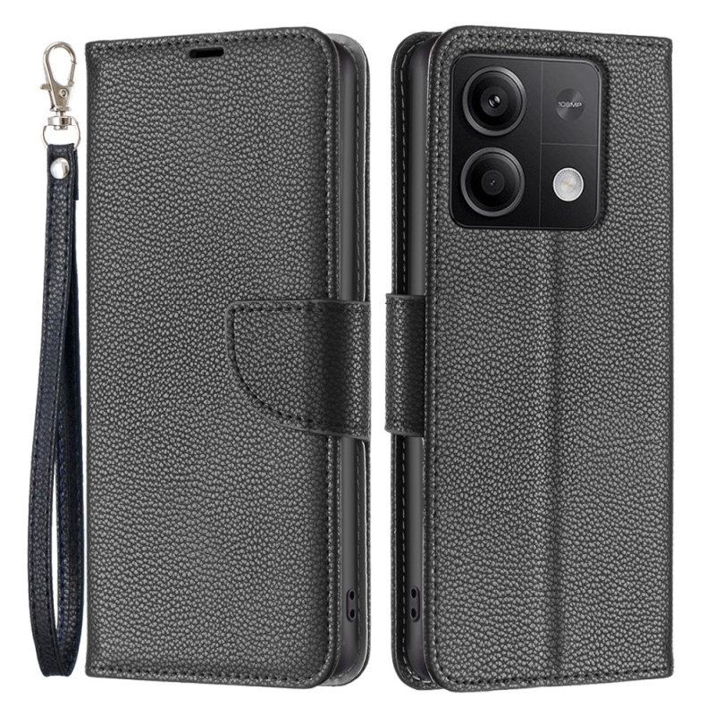 Δερματινη Θηκη Xiaomi Redmi Note 13 5g Litchi Faux Leather Με Λουράκι