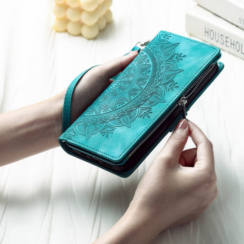 Δερματινη Θηκη Xiaomi Redmi Note 13 5g Πορτοφόλι Mandala Leather Effect With Strap