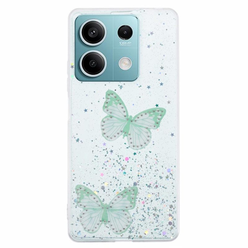 Κάλυμμα Xiaomi Redmi Note 13 5g Πεταλούδες Glitter