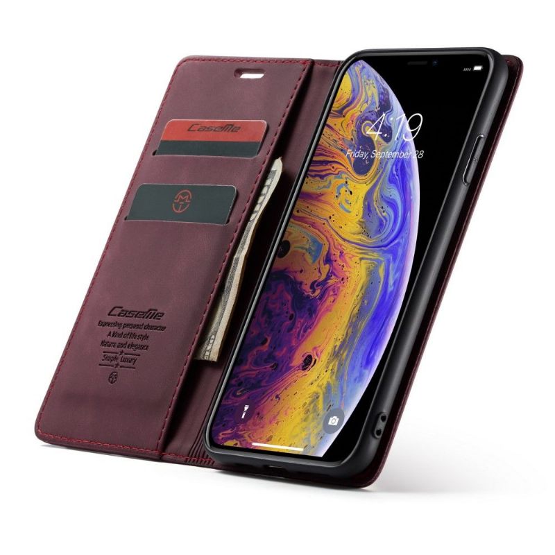 Κάλυμμα iPhone XS Max Golias Leather Effect - Κόκκινο Κρασί