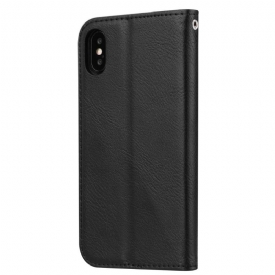 Θήκη Flip iPhone XS Max Stand Case Δερμάτινο Εφέ