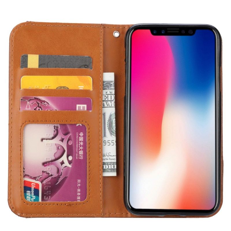 Θήκη Flip iPhone XS Max Stand Case Δερμάτινο Εφέ