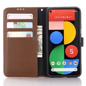 δερματινη θηκη Google Pixel 5 Θήκη Flip Faux Leather Retro