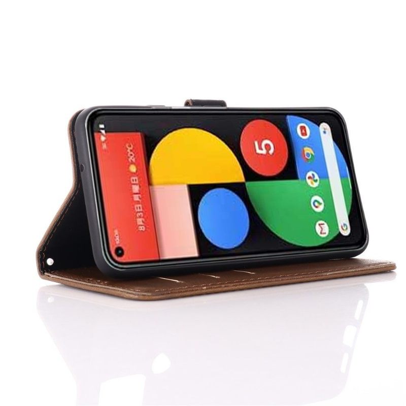 δερματινη θηκη Google Pixel 5 Θήκη Flip Faux Leather Retro