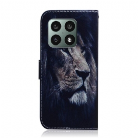 Θήκη Flip OnePlus 10 Pro Lion Pattern