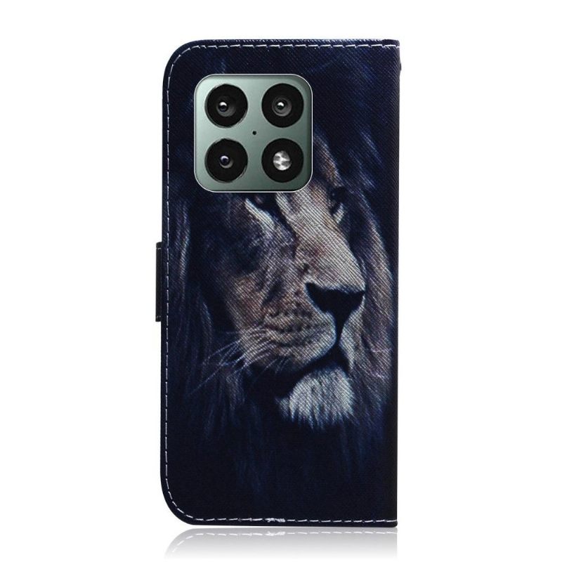 Θήκη Flip OnePlus 10 Pro Lion Pattern