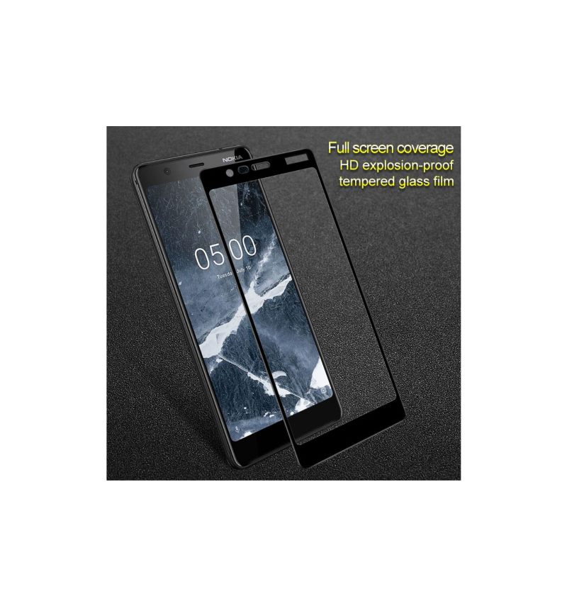 Nokia 5.1 - Full Size Tempered Glass Screen Protector - Μαύρο