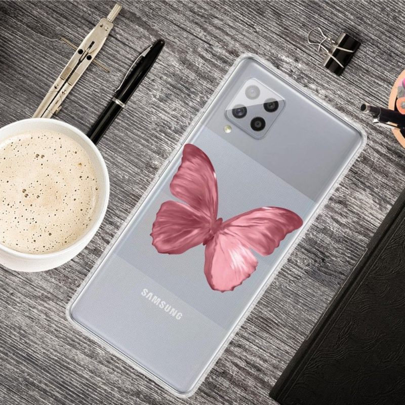 Θήκη Samsung Galaxy A42 5G Pink Butterfly