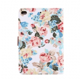 iPad Mini 2019 - Υφασμάτινο Κάλυμμα Floral Case - Λευκό