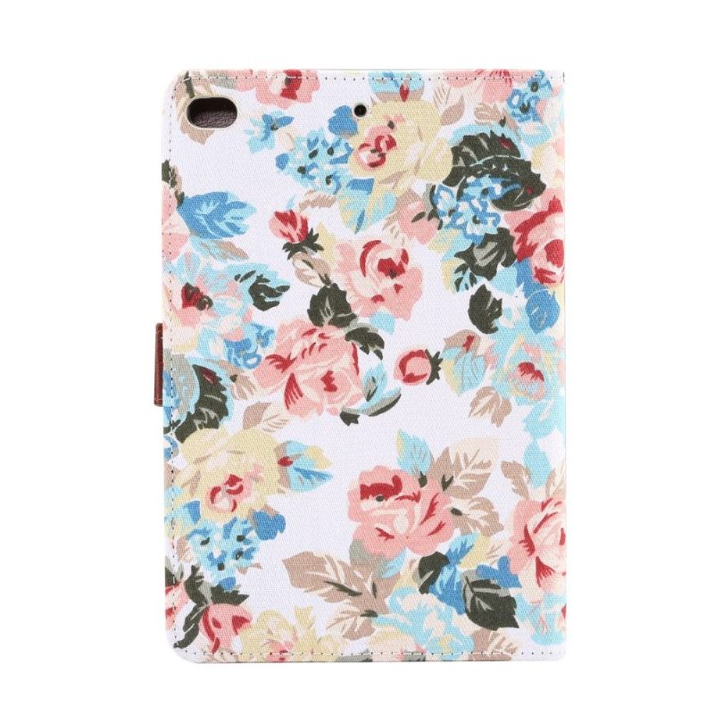 iPad Mini 2019 - Υφασμάτινο Κάλυμμα Floral Case - Λευκό