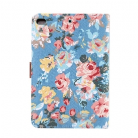 iPad Mini 2019 - Υφασμάτινο Κάλυμμα Floral Case - Μπλε