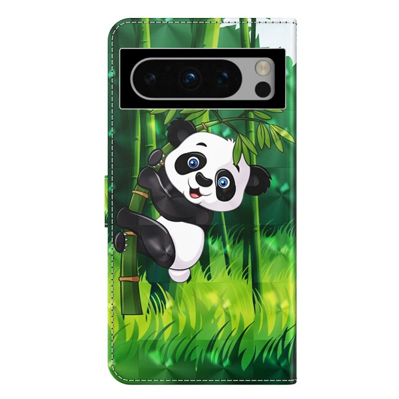 Δερματινη Θηκη Google Pixel 8 Pro Panda Bamboo Με Λουράκι