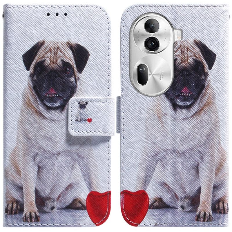 Δερματινη Θηκη Oppo Reno 11 Pro 5g Pug Dog Σιλικόνης