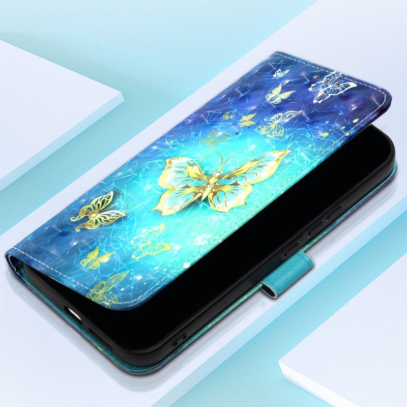 Δερματινη Θηκη Oppo Reno 11 Pro 5g Χρυσές Πεταλούδες