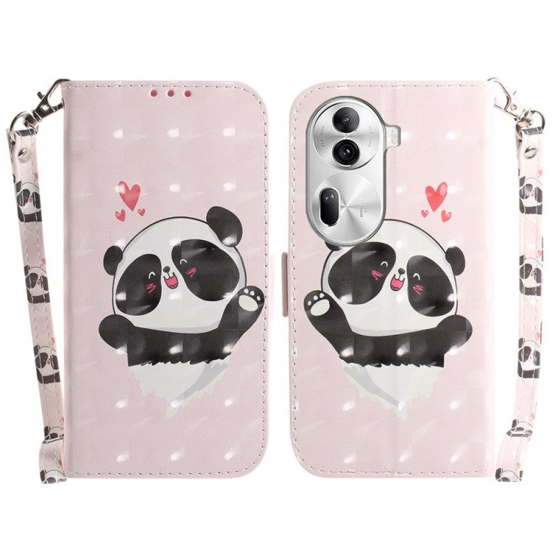 Θηκη Κινητου Oppo Reno 11 Pro 5g Θήκες Κινητών Panda Love With Strap