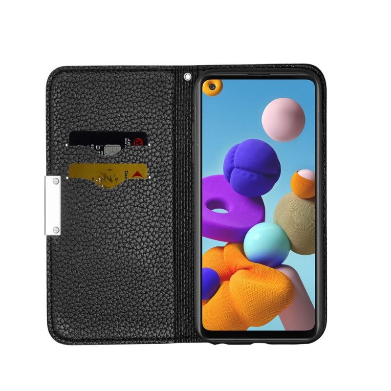 θηκη κινητου Samsung Galaxy A21s Θήκη Flip Grained Faux Leather