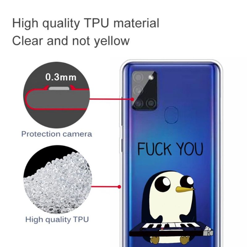 Θήκη Samsung Galaxy A21s Penguin Piano"fuck You"