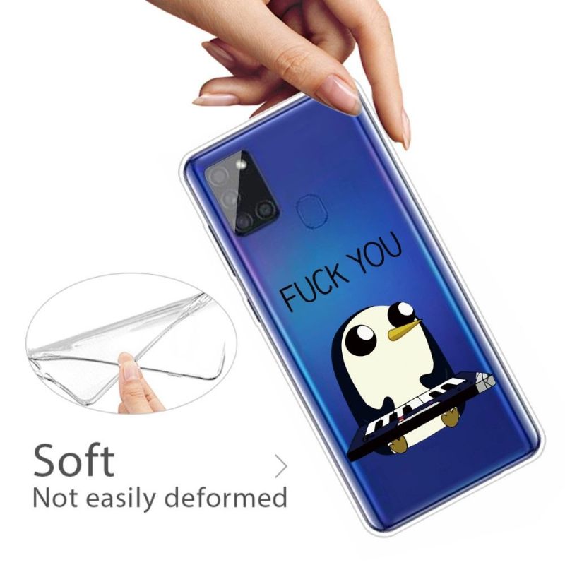 Θήκη Samsung Galaxy A21s Penguin Piano"fuck You"