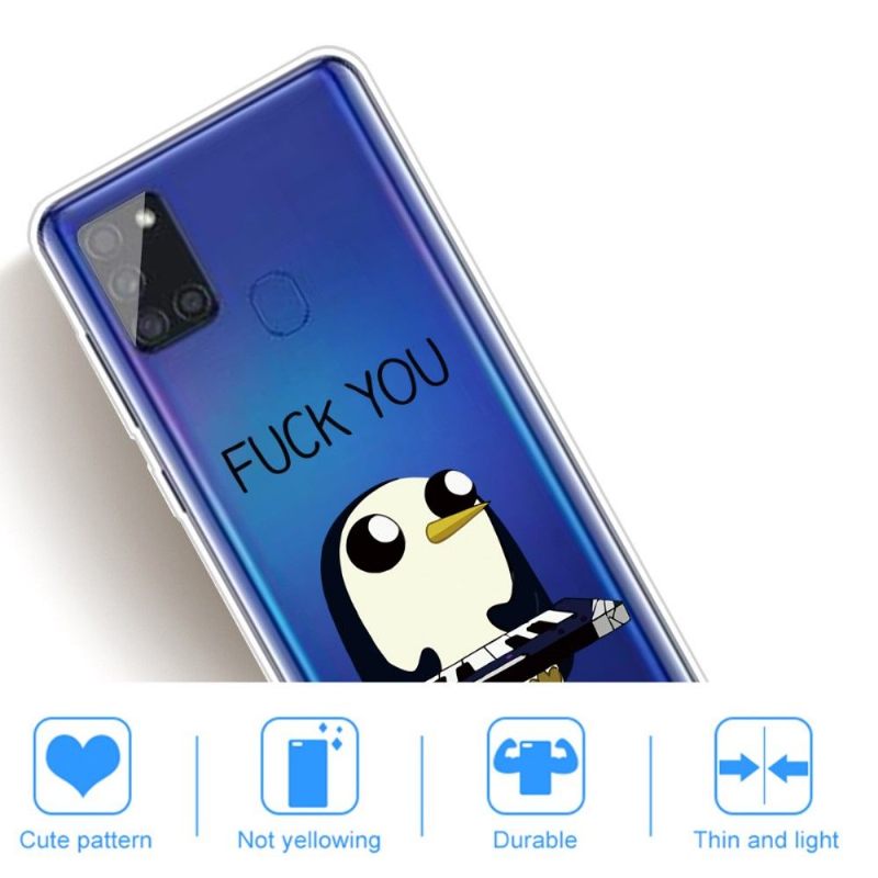 Θήκη Samsung Galaxy A21s Penguin Piano"fuck You"