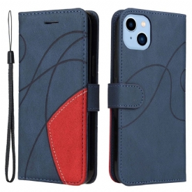 Κάλυμμα iPhone 14 Plus Δίχρωμο Signature Faux Leather