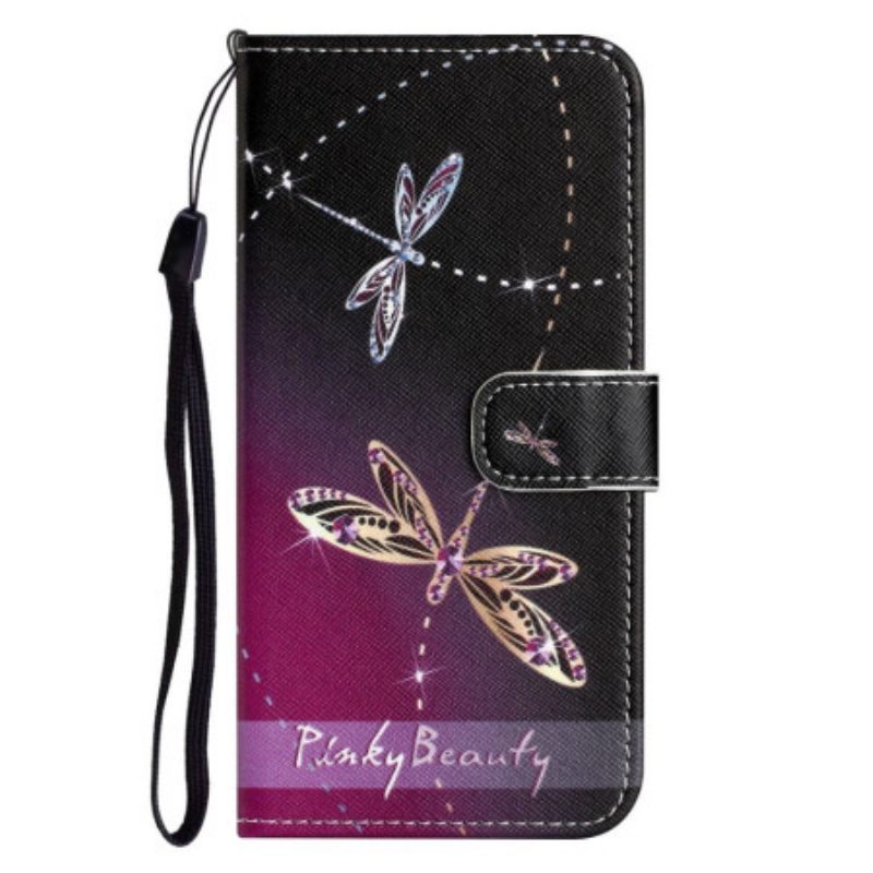 Κάλυμμα iPhone 14 Plus με κορδονι Strappy Dragonflies