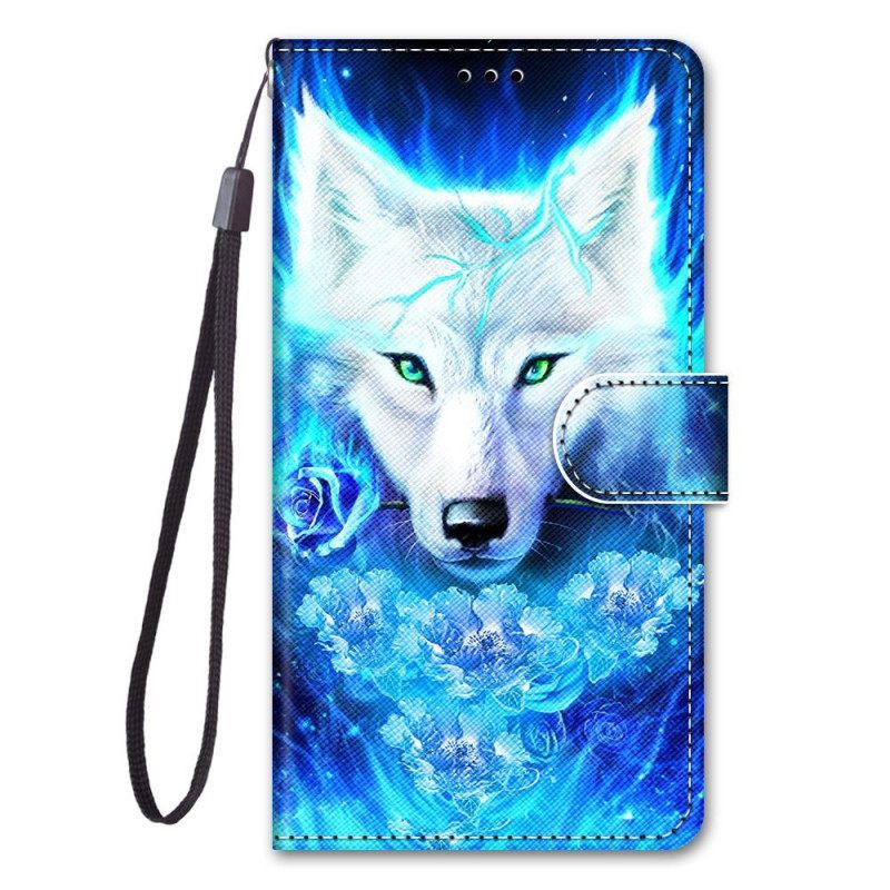 Θήκη Flip Xiaomi 12 / 12X με κορδονι Lanyard Wolf