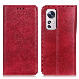 θηκη κινητου Xiaomi 12 / 12X Θήκη Flip Lychee Split Leather Texture