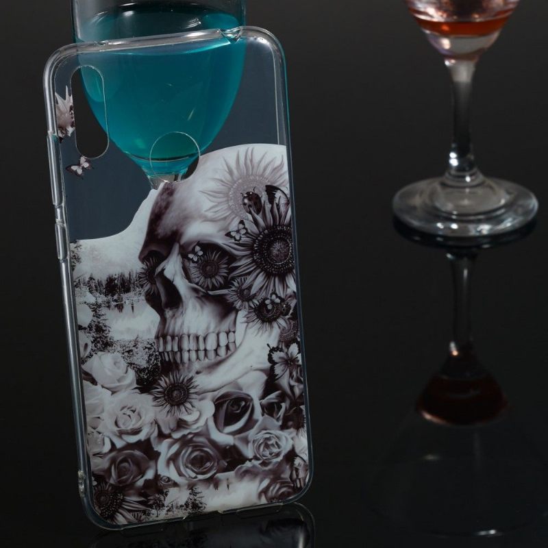 Θήκη Huawei Y7 2019 Skull And Flowers