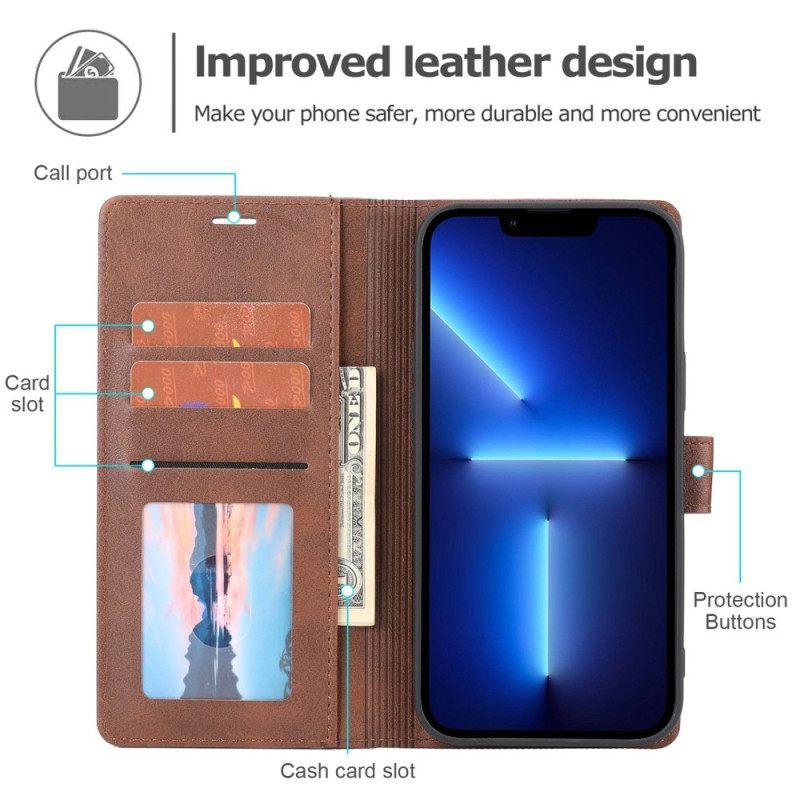 δερματινη θηκη iPhone 14 Pro Line Leather Effect