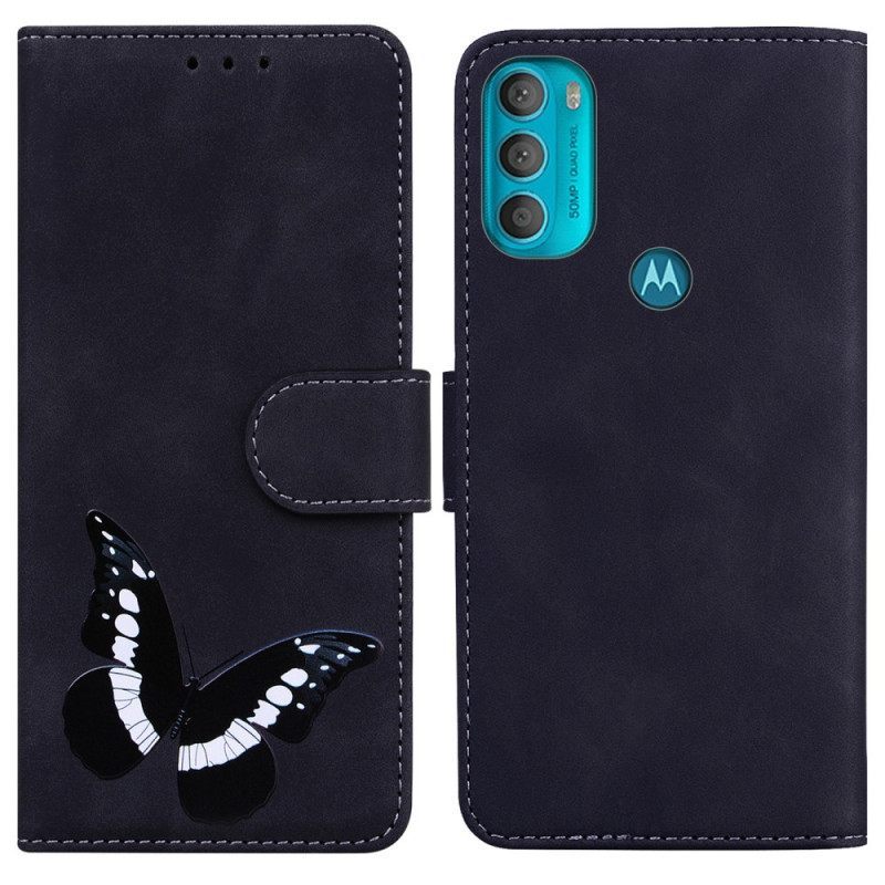 δερματινη θηκη Moto G71 5G Skin-touch Butterfly