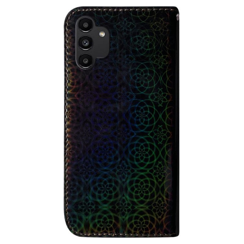 δερματινη θηκη Samsung Galaxy A13 με κορδονι Strappy Psychedelic Flowers