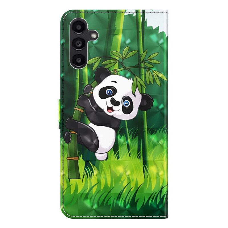 δερματινη θηκη Samsung Galaxy A14 / A14 5G Panda Bamboo