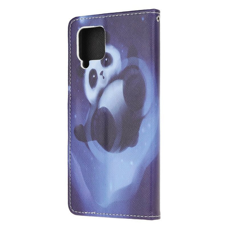 δερματινη θηκη Samsung Galaxy M12 / A12 με κορδονι Panda Space Με Κορδόνι