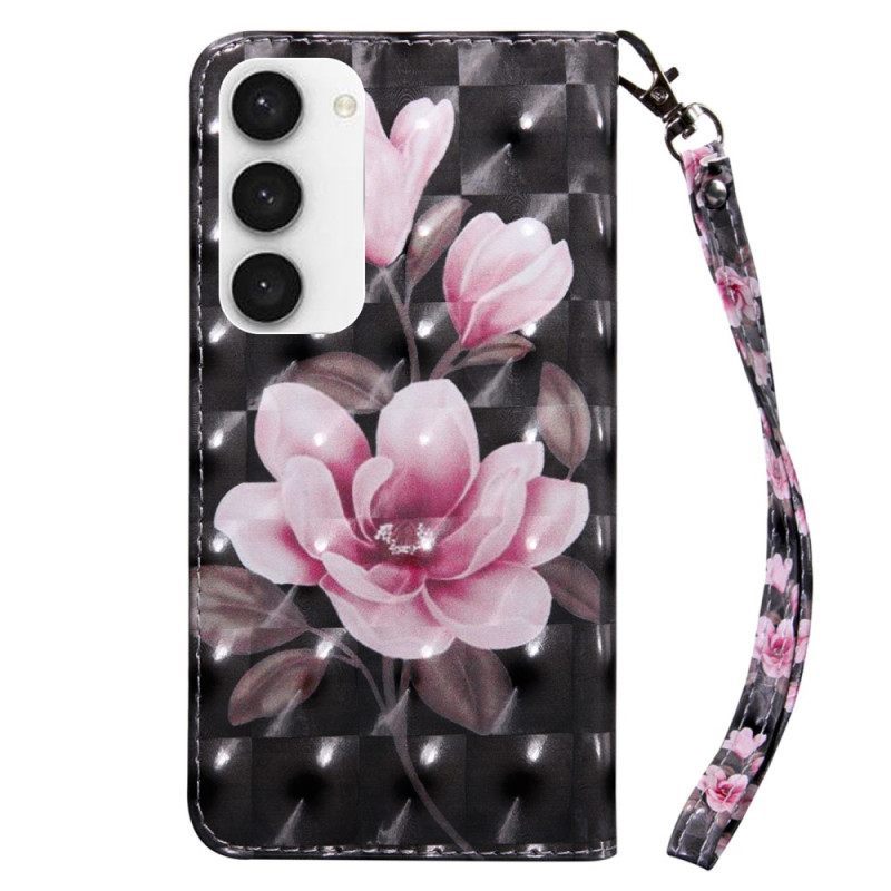 δερματινη θηκη Samsung Galaxy S23 5G με κορδονι Strappy Floral