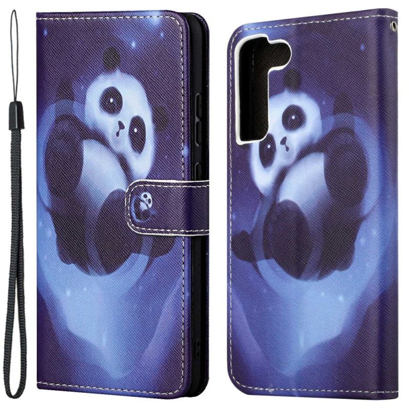 δερματινη θηκη Samsung Galaxy S23 5G με κορδονι Strappy Panda