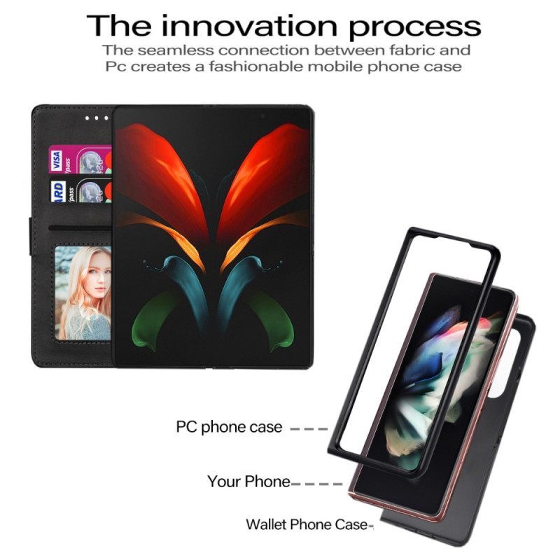 δερματινη θηκη Samsung Galaxy Z Fold 4 με κορδονι Strappy Glamour