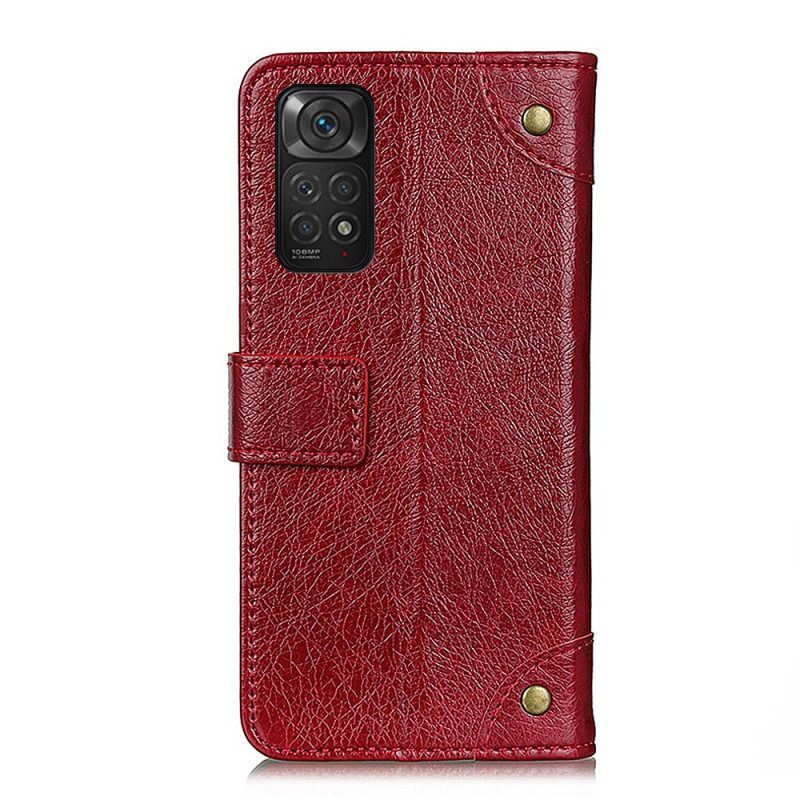 δερματινη θηκη Xiaomi Redmi Note 11 / 11S Δερμάτινα Vintage Πριτσίνια Στυλ Nappa