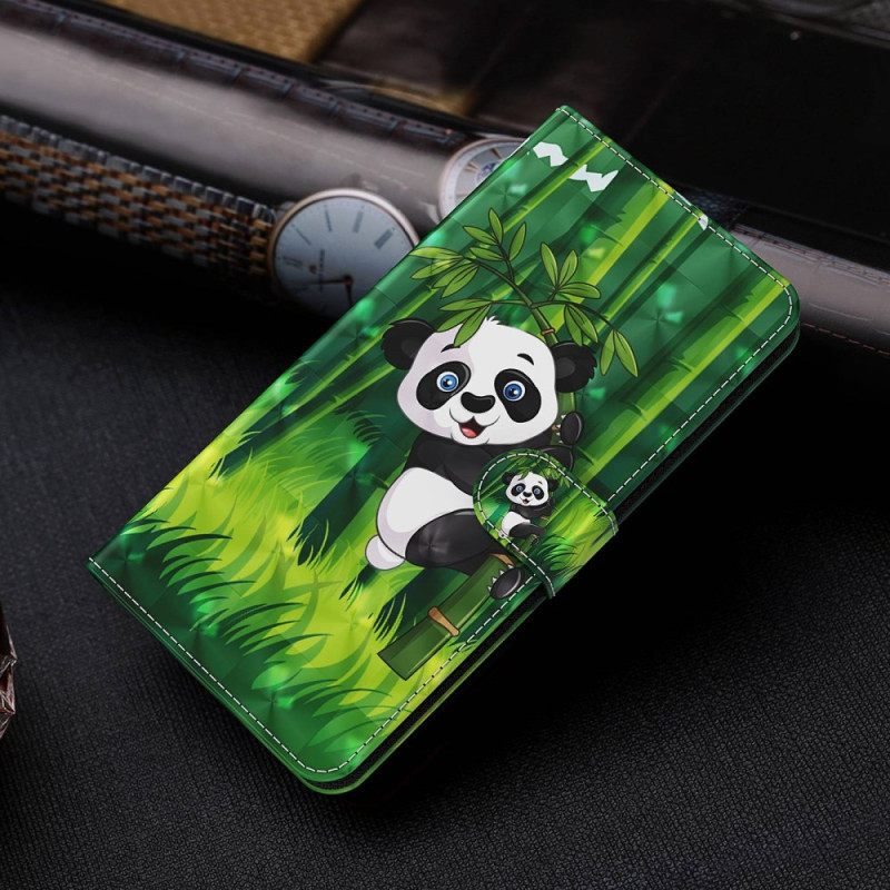 Δερματινη Θηκη Xiaomi Redmi Note 13 4g Bamboo Panda Με Λουράκι