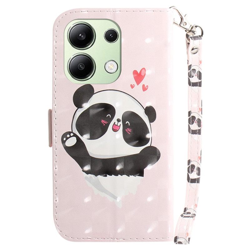 Δερματινη Θηκη Xiaomi Redmi Note 13 4g Panda Love With Strap