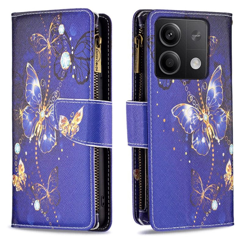 Δερματινη Θηκη Xiaomi Redmi Note 13 4g Πορτοφόλι Purple Butterflies