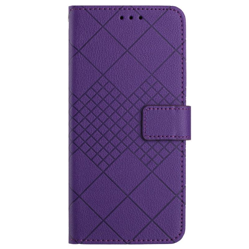 Δερματινη Θηκη Xiaomi Redmi Note 13 4g Strappy Diamond Pattern Σιλικόνης