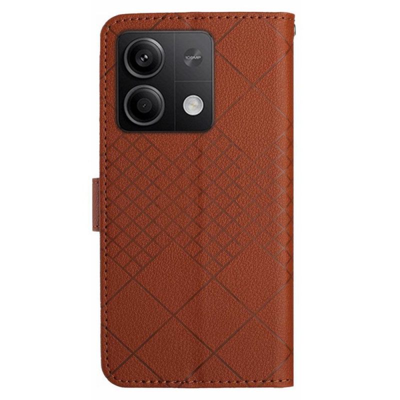 Δερματινη Θηκη Xiaomi Redmi Note 13 4g Strappy Diamond Pattern Σιλικόνης