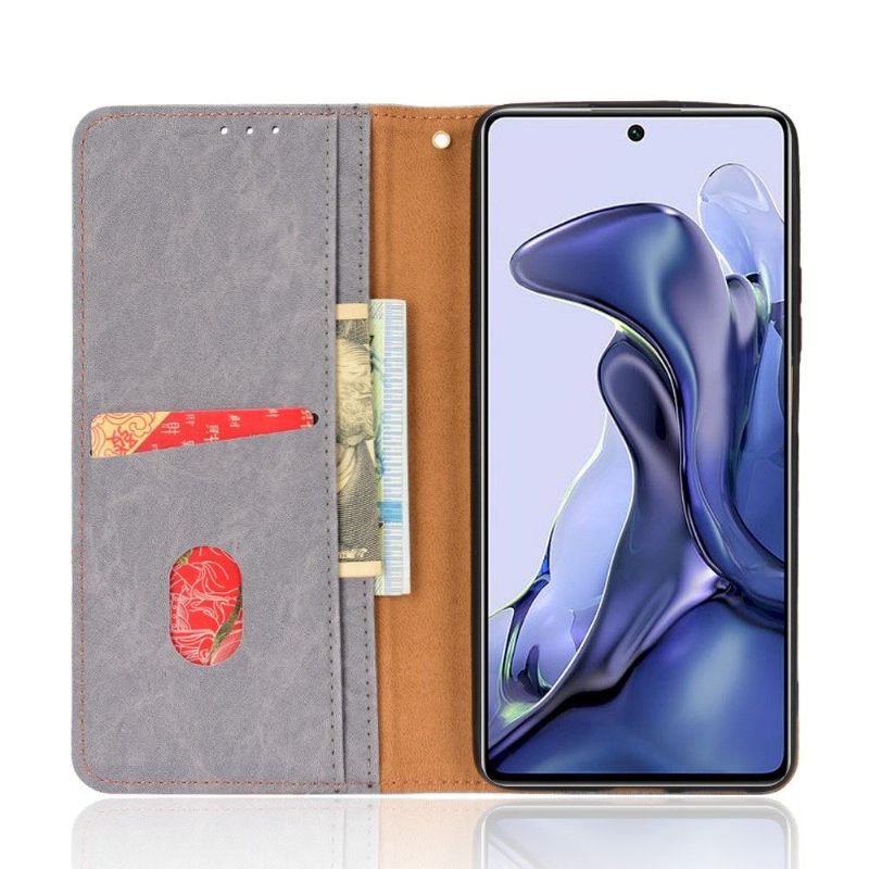 Κάλυμμα Xiaomi 11T / 11T Pro Θήκη Flip Faux Leather Retro